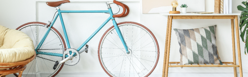 bicycle in small apartment